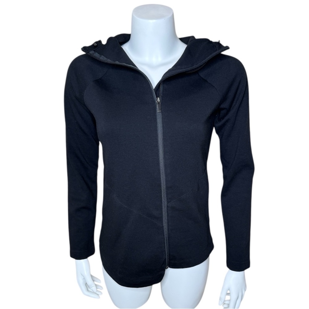 Nau Full Zip Hoodie Jacket XS Asymmetric Hem Black